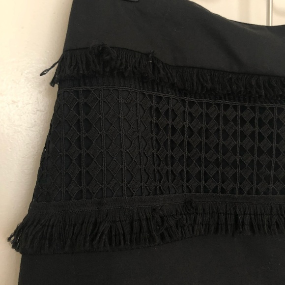 Banana Republic Tiered Fringe and Lace Black Skirt - Picture 2 of 4